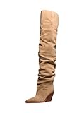 Michael Kors Women's Noemie Over the Knee Heeled Boot, Husk, 7