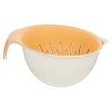 Luxshiny Doppelschichtige Waschschüssel für Obst und Gemüse Wiederverwendbares Abtropfsieb Platzsparend Leicht für Küche und Picknick S