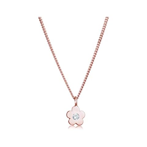 Elli Collares Colgante de Flores de Plata de Ley 925 Bañado en Oro Rosado con Cristales Cover