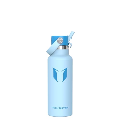 Super Sparrow Borraccia Termica, Acciaio Inox Bottiglia Termica - 500ml - Senza BPA Borracce, Borraccia Bambini per Scuola, Sport, Campeggio, Yoga, Palestra, Ciclismo