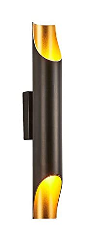 Aplique de Pared LED Moderno de Lujo con Acabado en Hoja Negra y Dorada S Times