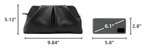 Image of Women Clutch Bag Dressy Formal Handbag Pleated PU Clutch Purse Detachable Chain