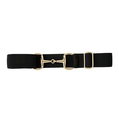 Equestrian Elastic Belt for Women, Horseback Riding Belts with Bit Snaffle and Surcingle buckle Adjustable Waist Belt2
