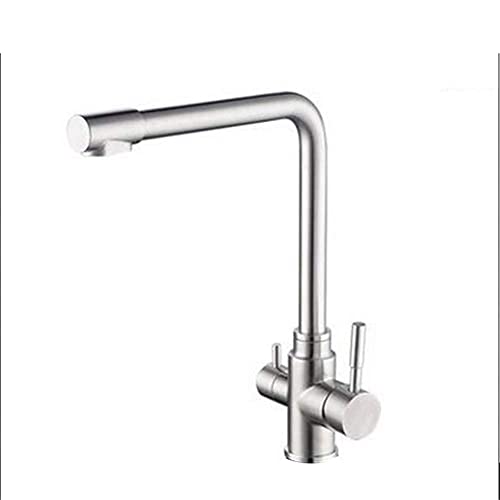 Robinet de cuisine en acier inoxydable avec eau purifiée potable et mitigeur chaud froid