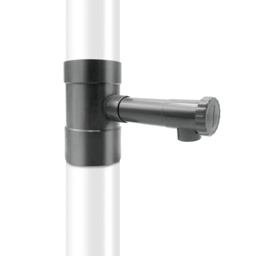 TERRE JARDIN Récupérateur d'eau de Pluie pour Gouttière Ø100 mm - Collecteur d'eau de Pluie avec Robinet en PVC Gris - Kit de Récupération Facile à...