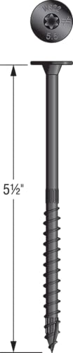 Simpson Strong-Tie SDWS22512DBB-R50 Outdoor Accents Structural Wood Screws‚ 0.220 Inch. x 5-1/2 Inch, Double Barrier Coating, Low Profile Head, Sawtooth Point Black (Pack of 50)