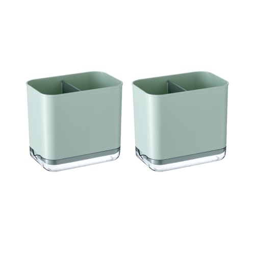 Lijiaxiuyc-101 カトラリー水切り キッチン用品ホルダー カウンタートップ用 2個パック 多機能調理器具ホルダー キッチン装飾器具 クロックカトラリー水切り シンク用 (グリーン)