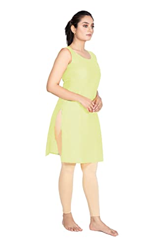 Image of Women's Cotton Long Camisole for Kurti /Suit Slip /Long Inner /Samij for Women Sameej /Knee Length Inner Wear /Sameez /Kurti Slip /Round Neck /Invisible