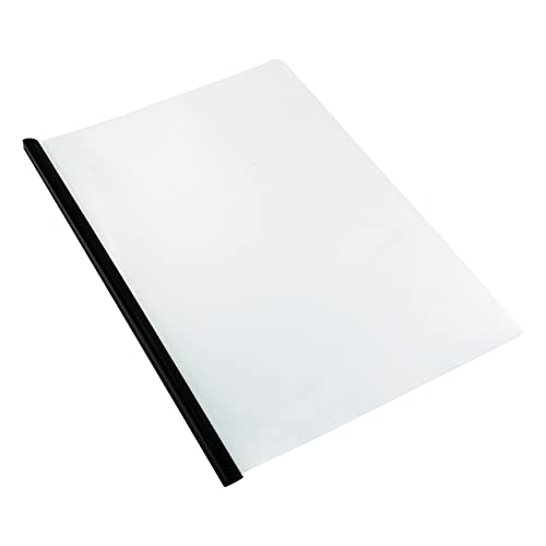 TOTiyea 100 Pack Letter Size Clear Report Covers with Sliding Bars, 9mm (40 Sheet Capacity) Sliding Bar File Folders, Black