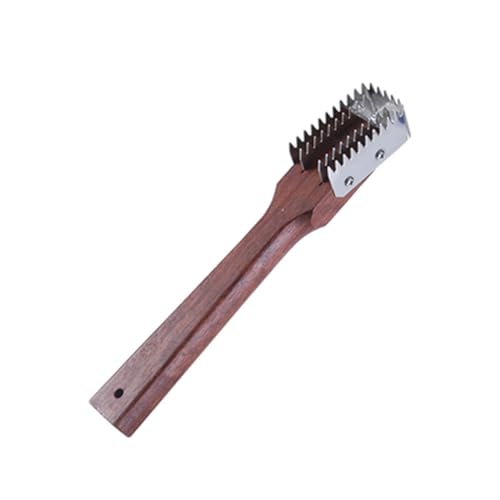 Fish Scaler Remover Wooden Handle Fish Scale Planer and Scraper to Kill Fish Tool to Remove Scale Artifact Fish Scale Tool