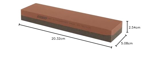 Norton Abrasives - St. Gobain 614636855653 IB8 1-by-2-by-8-Inch Fine/Coarse India Combination Oilstone, Red, One Size