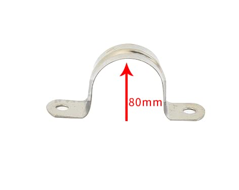 MACHSWON Pipe Strap Clamp 80mm 304 Stainless Steel Pipe Clips U Shaped Pipe Straps Saddle Clip Two Hole Tube Strap Tension Clips U-Tube Ring Hose Clamp - Image 2