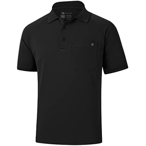 Lightbare Mens Short Sleeve Polo Shirt UPF 50 Performance Moisture Wicking Quick Dry Golf Tennis Polo for Tactical Hiking Dark Grey Cover