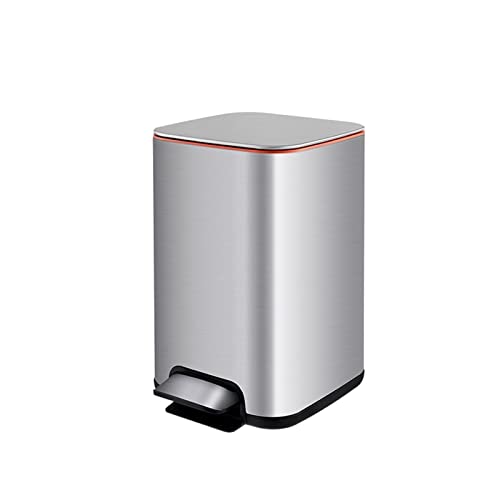 YANG11FAN Oficinas - Papelera de cocina con pedal de acero inoxidable de 13 l, para salón doméstico, gran tamaño, con tapa, cubo de basura de gran capacidad, color plateado