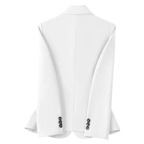 Women's Fashion Blazer Notch Lapel Long Sleeve 2025 Trendy Button Trim Slim Fit Business Office Work Jacket4