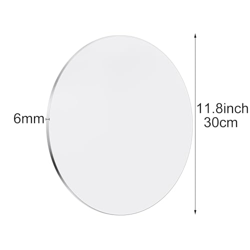 Image of CertBuy 4 Pieces 1 /4 inch Round Plexiglass Sheet 12 Inch Diameter Clear Acrylic Circle Round Cake Disk Round Acrylic Backdrop for Glass DIY Project Picture Frame Paintings Art Craft