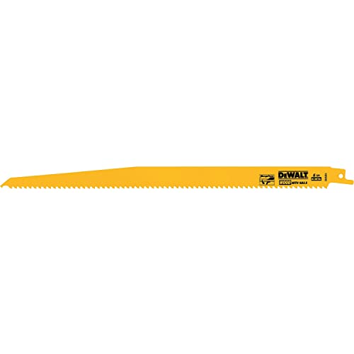 Dewalt 12-Inch 6 TPI Bi-Metal Reciprocating Saw Blades DW4804 5-Pack for Demolition Cutting