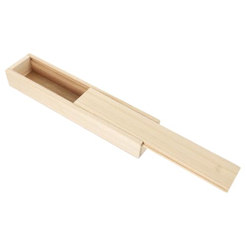 MUCKLILY Caja de Madera Pequeña para Joyas Tapa Deslizante, Estuche Organizador Extraíble de 23x5x3 Cm, Caja de Almacenamiento para Pendientes y Baratijas, Adecuado para Obsequio y Uso