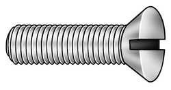 M3-0.5 x 5 mm. Flat Head Slotted Machine Screw, 100 pk.