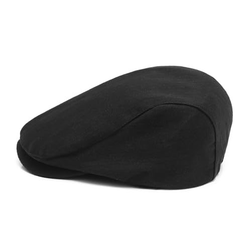 Image of ZLYC Men Cotton Flat Cap Summer Scally Ivy Gatsby Newsboy Beret Driver Cabbie Hunting Hat
