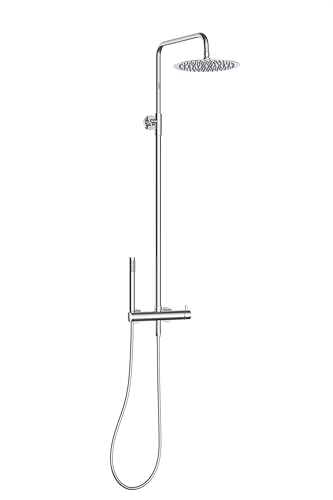 Ensemble de douche chromé Marwell Classico 20 cm avec barre réglable - 2