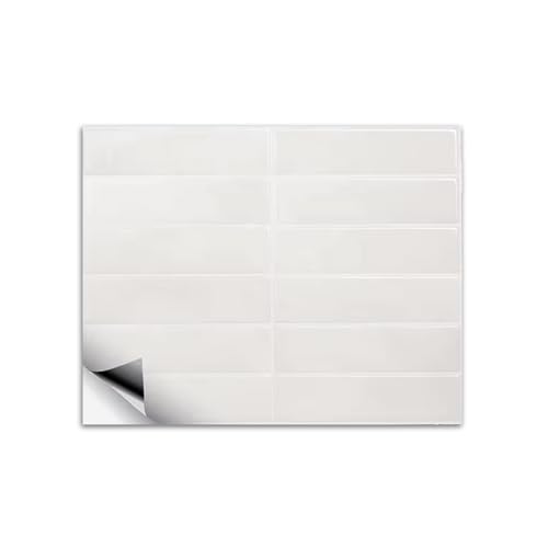 Set di 10 autoadesivi decorativi 3D per rivestimento di cucina e bagno, in PVC impermeabile, facili da installare e pulire, bianco