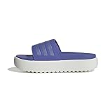 adidas Women's Chancla Adilette Platform, Semi Cobalt Blue/Blue Spark Met. / Core White, 40 1/2