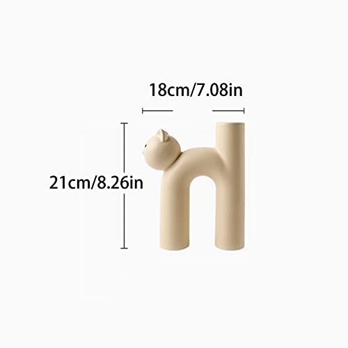 Algado Vaso de cerâmica para decoração de casa, lindo vaso tubular para gato, vasos de fazenda para