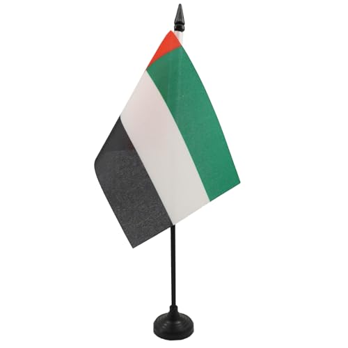 BANDERA de MESA de los EMIRATOS ÁRABES UNIDOS 15x10cm - BANDERINA de DESPACHO EMIRATÍ 10 x 15 cm - AZ FLAG