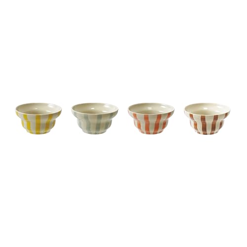 Creative Co-Op 4-Piece Hand-Painted Stoneware...
