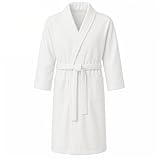 Jmr White Terry Kimono Collar 100% Cotton Bathrobe Economical Spa/Hotel Robe (xx-large)