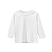 Toddler Undershirt Long Sleeve T-Shirts Cotton Crewneck Tees Soft Basic Layering Shirt Top for Baby (White, 8-9 Years)