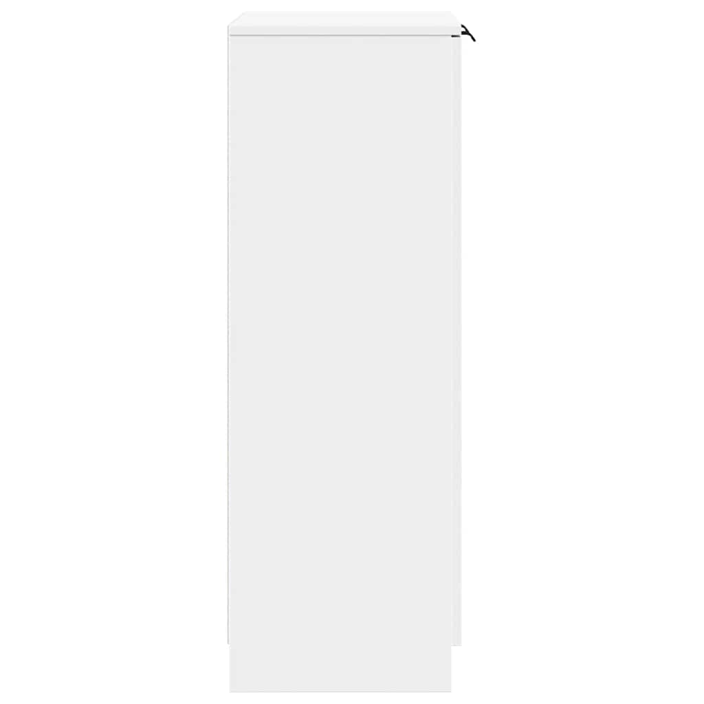 vidaXL Mueble Zapatero Armario Estantería Pasillo con Puertas Organizador Pared Adornos Jarrones Decoración de Madera Contrachapada Blanco