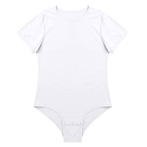 Mens One-Piece Bodysuit Short Sleeve Press Button Crotch Tshirt Leotard Undershirt3