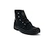 Palladium Women's Pampa Hi Boot, Vegan Canvas Lace Up Boot, Black/Black, 7 M