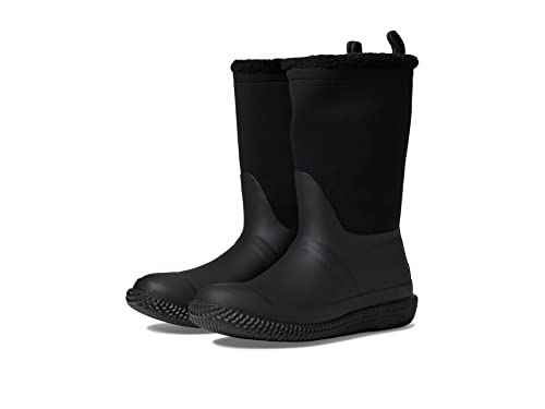 Hunter Sherpa Logo Boots For Women - Textile Upper, Classic Round Toe Silhouette, And Faux Shearling Lining Black/White Willow 8 M #TOP3