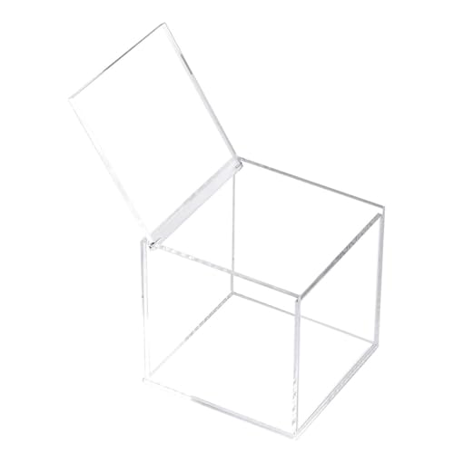 SAFIGLE Contenitore Porta Cialde Caffè e Bustine Tè Acrilico Trasparente 12x12 Cm con Coperchio Organizer per Cucina, Caffetteria e Ufficio