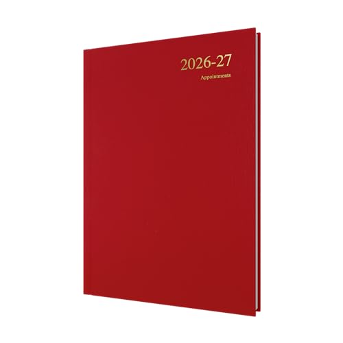 Collins Debden Essential Agenda 2026-2027 13 mois A4 1 jour par page avec rendez-vous Rouge