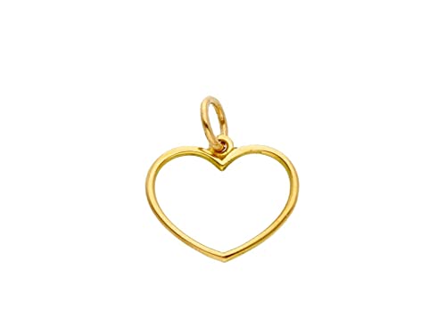 CIONDOLO generico CIONDOLO PENDENTE IN ORO GIALLO 18K, 750, CUORE DA 15 MM, VUOTO INTERNAMENTE, LUCIDO MADE IN ITALY.