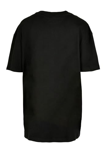 T-shirt Noir Femme Coupe Oversized Boyfriend Merchcode Brandalised Motif Boy with Teddy - 5