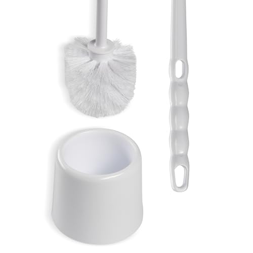 Image of Sparta 16-Inch Durable Toilet Brush with Storage Holder, Bowl Brush with Caddy with Sturdy Polypropylene Bristles for Effective Cleaning, White Plastic Handle for Secure Grip, White (Pack of 24)
