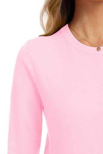 Image of QUALFORT Women's Sweaters Long Sleeve Soft Lightweight Basic Knitted Pullover Sweater