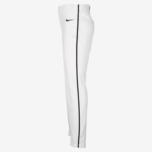 Nike Vapor Select 2 Big Kids' Piped Baseball Pants (DX9171-100, White/Black/Black)3