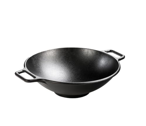 Lodge L9MW 9 Inch Cast Iron Mini Wok, Black