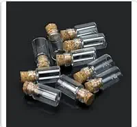 Generic 1 : 10pcs Lovely Small Wish Bottle Tiny Clear Empty Wishing Glass Message Vial With Cork Stopper 1ml Mini Containers Bottle MS193, Set of 10