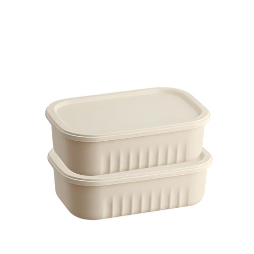 Image of KREPS Multi Purpose Plastic Storage Bins Stackable Organizer Boxes with Lids, Stackable Crates for Home & Kitchen, items like books, clothes, snacks, toys. (Pack Of 2, Small - 24 X 16 X 8 CM)
