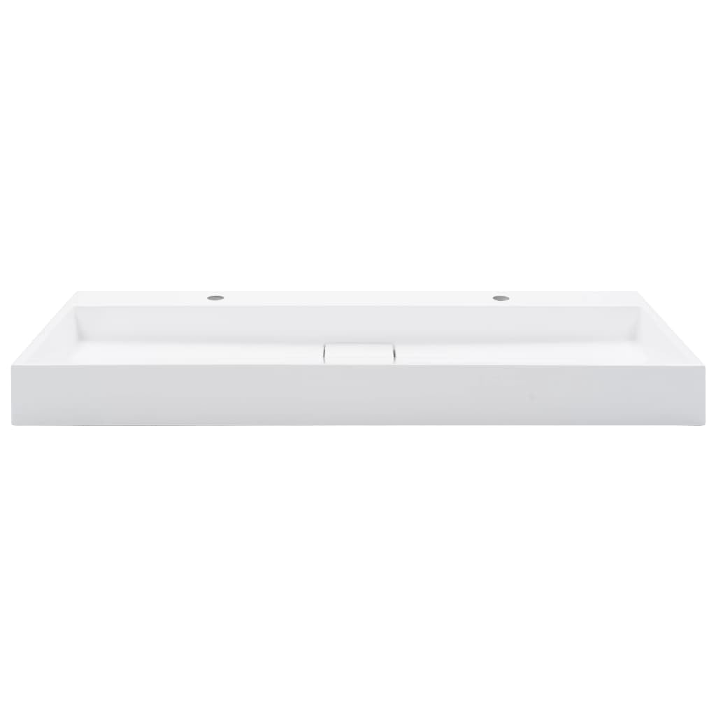 vidaXL Lavabo Lave-Mains Vasque à Poser Evier Vasque à Monter Salle de Bain Intérieur Salle d'Eau Cabine de Toilette Maison 120x46x11 cm Fonte Minérale