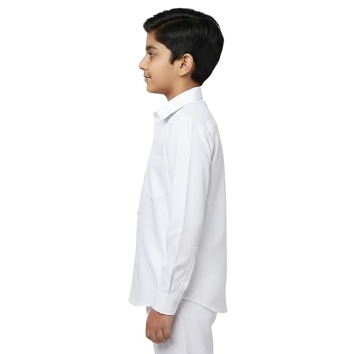 Image of White Shirt Full Sleeve 100% Cotton | Boys | School Uniform