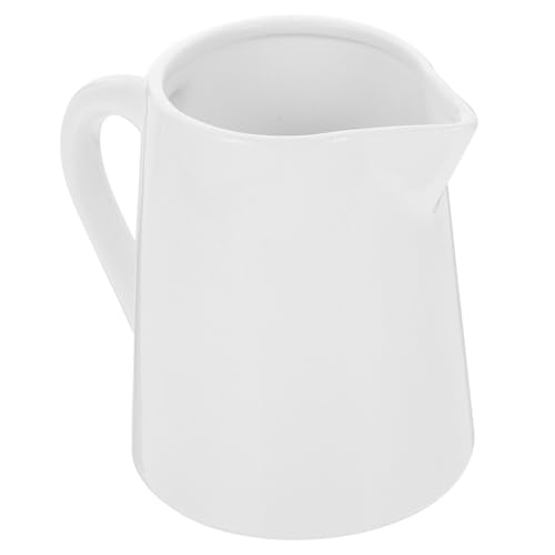 CHICAMPERA Jarra de Leche de Cerámica Blanca 500Ml Diseño de Especial para Servir Leche y Salsas para y Café Utensilios de Cocina