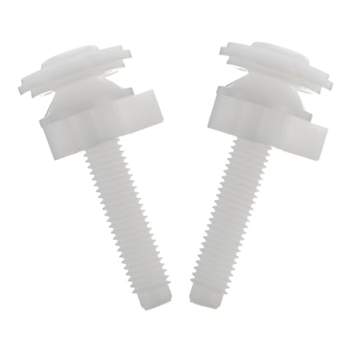 HAPINARY 2個 便座取付ボルト プラスチック製 耐久性あり トイレ部品交換用 ネジ固定補修パーツ すべりにくく長持ち システムトイレ対応